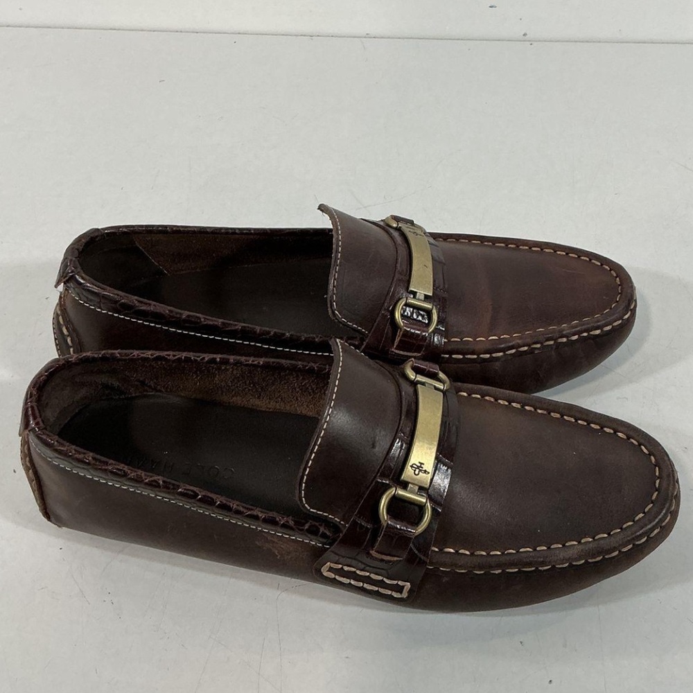 Men's Cole Haan Somerset Bit Brown Leather Driving Loafers Size 8M